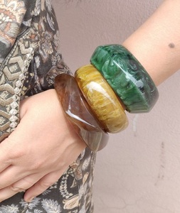 Fashion Exaggerated Thick Acrylic Bangle Ins Style Clear Chunky Resin Acrylic Bangle <b>Bracelets</b> for Women - Product Image 3