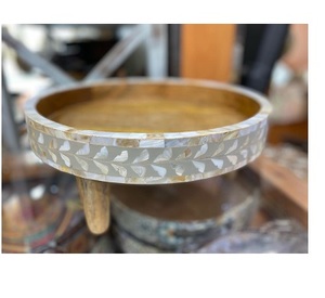 ถาดไม้ไผ่สำหรับเสิร์ฟอาหารจานหมุนสีไม้บีชแบบเรียบง่ายสีธรรมชาติ - Product Image 1