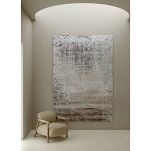 Tapis en laine et soie de bambou noué à la main Kavi Ivory, collection Chaos Theory - Esk-9014, tapis abstrait pour salon, rectangulaire, pour couloir - Product Image 6