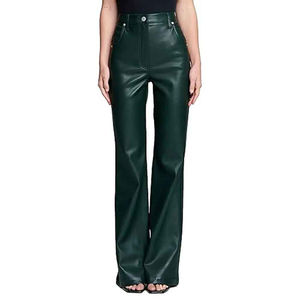 Pantalones de cuero de mujer de alta calidad cómodos a un precio razonable para el invierno plano logotipo personalizado SERVICIOS DE OEM al por mayor - Product Image 3