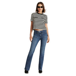 Jeans de Pierna Recta para Mujer al por Mayor, Personalizados OEM ODM, Mezclilla Premium, Cintura Media, Corte Regular, Transpirables, Casuales, Directo de Fábrica, Moda - Product Image 1