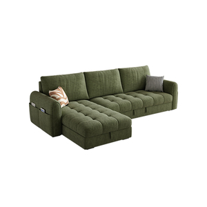 HRG-702 #   Divano Letto Multifunzionale Imperial Concubine, Design Moderno, Seduta in Tessuto Chenille, Telaio in Acciaio Inossidabile per Sedersi, Sdraiarsi e Dormire - Product Image 1