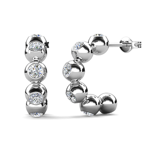 Pendientes de Plata de Ley 925 con Diseño de Cuentas en Forma de C de Daisini, Adornados con Cristales de <span class=keywords><strong>Swarovski</strong></span>, Estilo Retro - Product Image 4