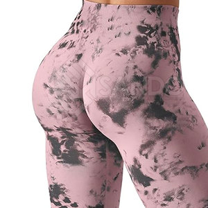 Leggings de yoga de gymnastique à taille élastique tie-dye pour femmes au meilleur prix pour des vêtements d'entraînement élégants - Product Image 6