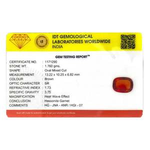 Hessonita (Gomed) de 8.8 Quilates, Granate Rojo Natural de Alta Calidad, Jade Naranja Facetado, Corte Ovalado Calibrado, Gema Suelta - Product Image 4
