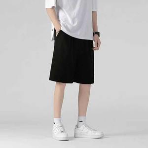 Bermudas de cintura media de algodón 100%, pantalones cortos transpirables estilo Hip Hop, cintura elástica, patrón sólido, entrenamiento de verano, uso en la playa - Product Image 5