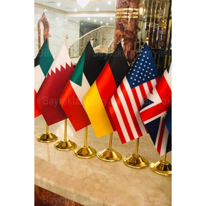 Gold-Plated Desk <b>Flag</b> with Digital Printing Techniques <b>for</b> Graphics - Product Image 6