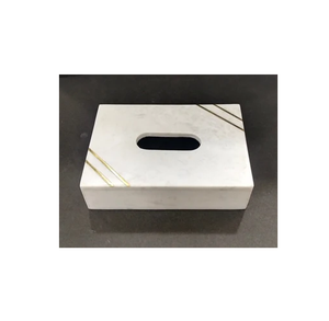 Lujosa caja de pañuelos de mármol Natural para restaurante, pañuelos rectangulares de color negro y rosa para Hotel, a la venta, nuevo diseño - Product Image 4