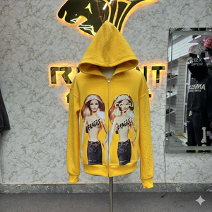 Tendencia Moda Tasa de fábrica Etiqueta privada Cremallera Sudadera con capucha Puff Impreso fábrica hecha precio barato sudaderas con capucha hombres sudaderas con capucha para hombres - Product Image 1