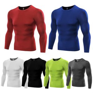 Correr cuello alto hombres gimnasio ropa deportiva Fitness apretado manga larga compresión camiseta Jogging secado rápido ejercicio ropa - Product Image 3