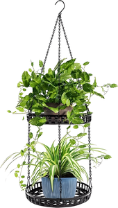 Panier suspendu décoratif en métal support pour jardinière support noir pour pot de plantes chaîne suspendue pour jardinière de fleurs avec crochet au plafond - Product Image 6
