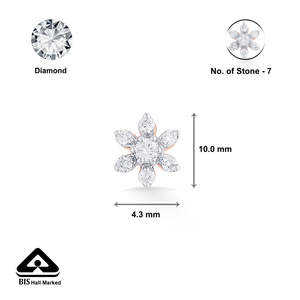 Twinkle Bud Diamond Nose Ring-G23 <b>Titanium</b> Steel <b>Piercing</b> <b>Jewelry</b> with Zircon Crystal - Product Image 5