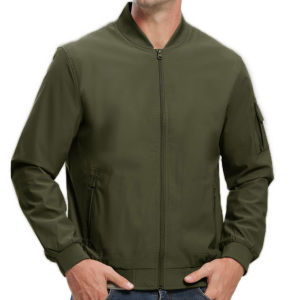 Chaqueta bomber de algodón ajustada de talla grande con logotipo personalizado, chaquetas de invierno de béisbol de satén para hombre, venta al por mayor, novedad - Product Image 2