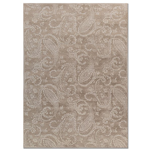 Alfombras de Lana Anudadas a Mano Color Marfil Estilo Gilded Age para el Hogar - Alfombra Abstracta Rectangular para Entrada, Pasillo y Suelos del Hogar - Product Image 1