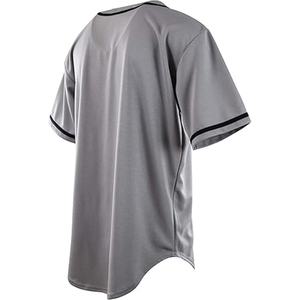 Maillot de baseball uni pour homme TBF-056, respirant, anti-humidité, 100 % polyester, boutonné, coupe classique, grandes tailles, imprimé - Product Image 6