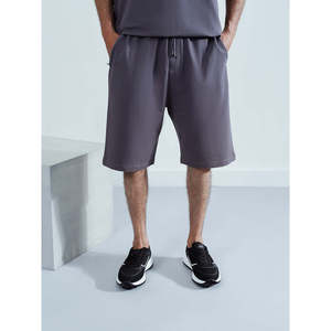 Pantalones Cortos Deportivos NSOMI Cómodos, de Corte Regular, Tejidos en Poliéster y Algodón, con Cintura Elástica, Transpirables y Decorados con Logotipo - Product Image 1