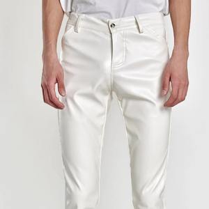 กางเกงผ้าแคนวาสสำหรับผู้ชาย, กางเกงเอวกลางทรงสลิมฟิตกางเกงขี่รถจักรยานยนต์ผ้าแคนวาสสำหรับงานเต้นรำไนท์คลับ - Product Image 1