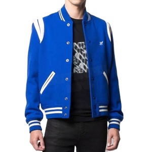 High Quality Custom Private Label All Wool Winter High Street Baseball <b>Bomber</b> <b>Varsity</b> <b>Jacket</b> for <b>Men</b> - Product Image 2