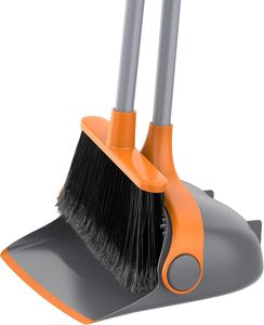 Ensemble balai et pelle MR.SIGA avec manche long réglable, gris et orange - Product Image 3