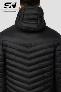 Chaqueta de Plumón Negra Lisa para Hombre, Chaqueta de Burbuja, Chaqueta de Plumón Personalizada OEM para Hombre, Chaqueta de Plumón Plegable - Product Image 5