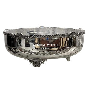 Nouveau bol à chocolat de conception tendance pour le Moyen-Orient Bol à chocolat plaqué argent brillant Top vente en gros Bol à chocolat en métal - Product Image 1