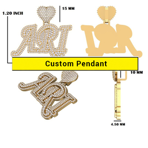 Eye Catching Custom 14KT <b>Solid</b> White <b>Gold</b> <b>Pendant</b> with Lab Grown Diamond Unique Design Hip Hop Style Parties - Product Image 6