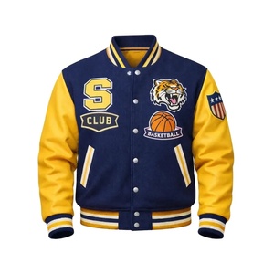 เสื้อแจ็คเก็ตวาร์ซิตี้ผู้ชายแบบขายส่ง ตัดต่อผ้าหลากสี ย้อมสีเรียบ เคลือบผิว กันลม ระบายอากาศได้ดี ผ้าฝ้าย 100% สไตล์ลำลอง - Product Image 1