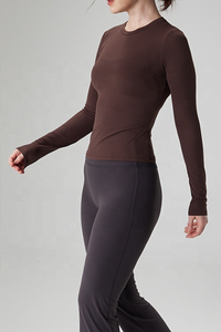 Vêtements de sport en maille écologique T-shirts à col rond athlétiques à séchage rapide pour femmes - Product Image 4