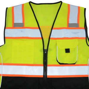 Chaleco de construcción de malla de poliéster de alta visibilidad personalizado al por mayor, chaleco de seguridad de talla grande de estilo informal con características de trabajo reflectantes - Product Image 4