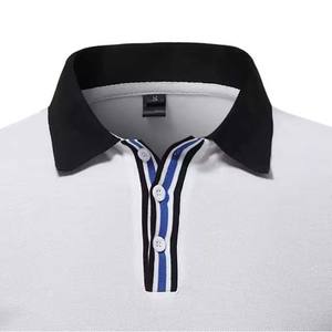 เสื้อกีฬาผ้าฝ้ายระบายอากาศคุณภาพดีสำหรับผู้ชายสไตล์สตรีทสูงฤดูร้อนดีไซน์เรียบง่ายพิมพ์ลายขนาดใหญ่พิเศษสำหรับโปโล - Product Image 3