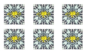 Piatti Quadrati in Ceramica Moderni Multicolore Amalfi di Excelsa con Tecnica di Stampa Digitale, Motivo Limoni e Costa Amalfitana Mediterranea - Product Image 2