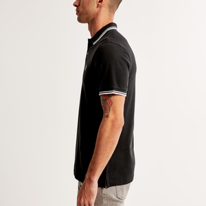 Personnalisé de haute qualité été hommes classique Style élégant chemise col polo t-shirt conception chemise formelle - Product Image 2