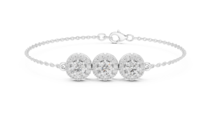 AFFORDABLE LAB GROWN CUT DIAMOND HALO BRACELET <b>SET</b> 18KT ROSE <b>GOLD</b> RHODIUM PLATED CERTIFIED DAILY/Office Wear Wedding Engagement - Product Image 5