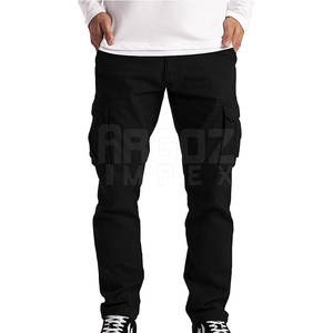 Pantalones Cargo lavados de algodón 100% para hombre, uso al aire libre, ropa de entrenamiento informal de cintura media de talla grande - Product Image 1