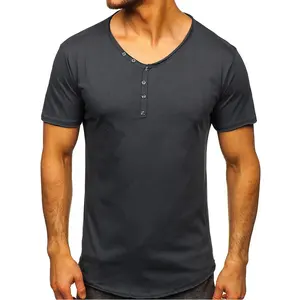 Groothandel 220gsm Hoge Kwaliteit Effen Katoen T-Shirt Custom Mannen T-Shirts Met Custom Logo