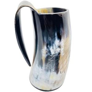 High Quality <b>Viking</b> Horn Ceramic Coffee Mug with Resin Base Drinking Horn Mug from India - Product Image 2
