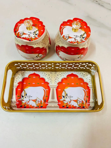 Custom Wooden Meena <b>Printed</b> Tray, Handmade Serving Tray with Traditional Design for Home, Kitchen & Gift Purpose - Product Image 6