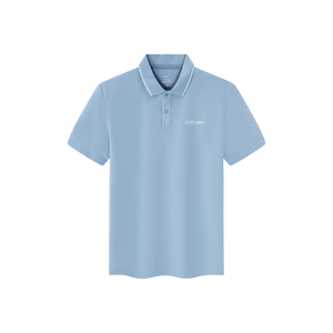 Polo ERKE pour homme en microfibre respirant et écologique, motif uni avec col brodé foncé, bleu brume - Taille 11225203075-602 - Product Image 1