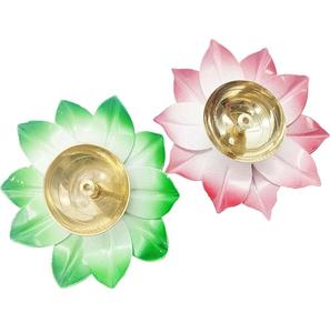 Venta al por mayor aceite de latón indio Diya para rituales religiosos hindúes Pooja latón indio Diya superventas regalo de Diwali de color rojo - Product Image 2