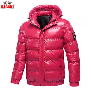 Chaqueta acolchada para hombre, manga larga, diseño personalizado, brillante, con relleno, abrigo de invierno, chaqueta acolchada para hombre de Elegant Sports - Product Image 4