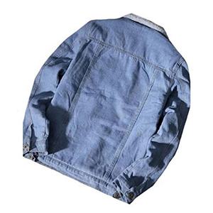 2022 High Quality Solid Blue Denim <b>Men's</b> Coats Wool Winter Washable <b>Fur</b> <b>Jacket</b> <b>Mens</b> Denim <b>Jacket</b> Slim <b>Fur</b> Collar Denim <b>Jacket</b> - Product Image 6