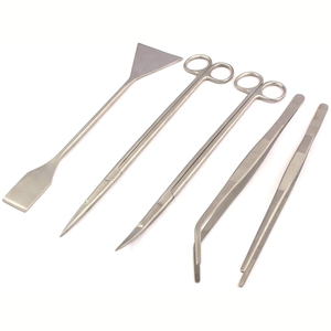 Kit d'outils d'aquarium en acier inoxydable 6 pièces ensemble d'outils de réservoir de plantes de poisson multifonctionnels avec pince à épiler pour la beauté et les soins personnels - Product Image 5