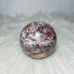 Sphère de jaspe rouge et blanc indonésien poli naturellement, boule de cristal de guérison, 5 cm, pierre précieuse de collection - Product Image 6