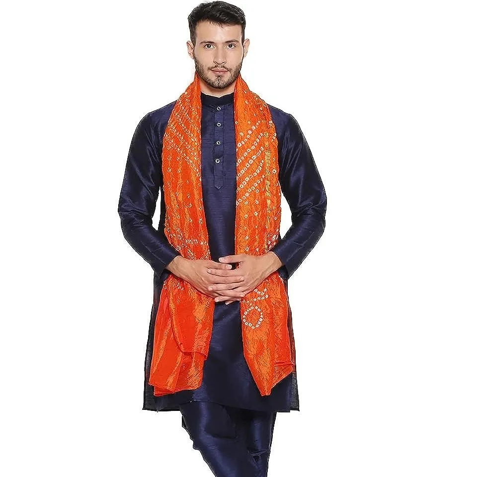 ملابس حفلات نسائية باكستانية هندية للبيع بالجملة من الحرير البنداني طباعة باندج دوباتا هدية وصيفة العروس