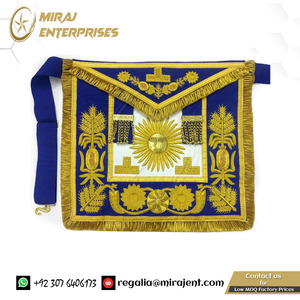 DELANTAL GRAND OFICERS BLUE LODGE-VARIOS BORDADOS Delantal bordado a mano Masonic Regalia de alta calidad - Product Image 2