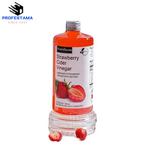 Vinaigre de cidre de fraise naturel premium certifié Halal, gourmet, sain, fermenté, 100% pur, 500ml, marque Nutrifarm, agriculture - Product Image 3