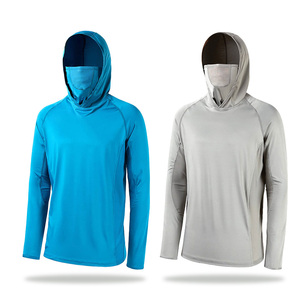 Camisetas de Pesca de Manga Larga en Azul Gris y Negro, Productos en Oferta, Sudadera con Capucha para Pesca al Aire Libre para Hombre - Product Image 2