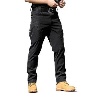 Pantalon Cargo Décontracté pour Hommes 100% Coton Respirant Taille Moyenne Fermeture à Glissière Lavé Design Évasé Taille Élastique Prix Pas Cher Vente en Gros - Product Image 1