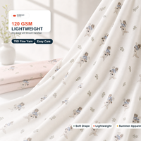 Tela Tejida Elástica en Cuatro Direcciones, 100% Poliéster, Resistente al Agua, Estampada, 120GSM, para Ropa Infantil de Niñas