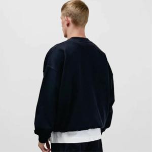 Men's Casual <b>Fleece</b> <b>Sweatshirt</b> for Spring Solid Pattern Custom Logo Embroidery Plain Dyed Nonwoven Weaving Method - Product Image 6